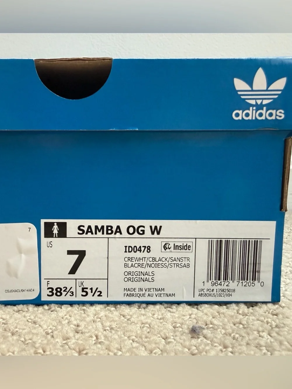 Adidas Women's Cream Black Samba Sneakers - Picture 13 of 13